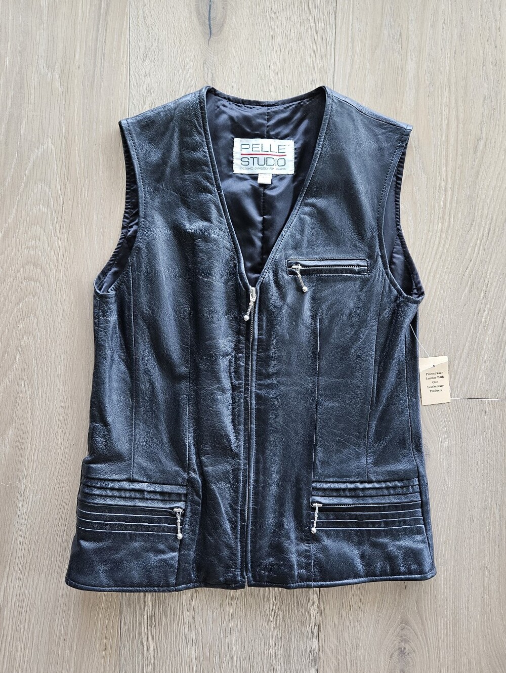 Wilsons Black Leather Vest - Small